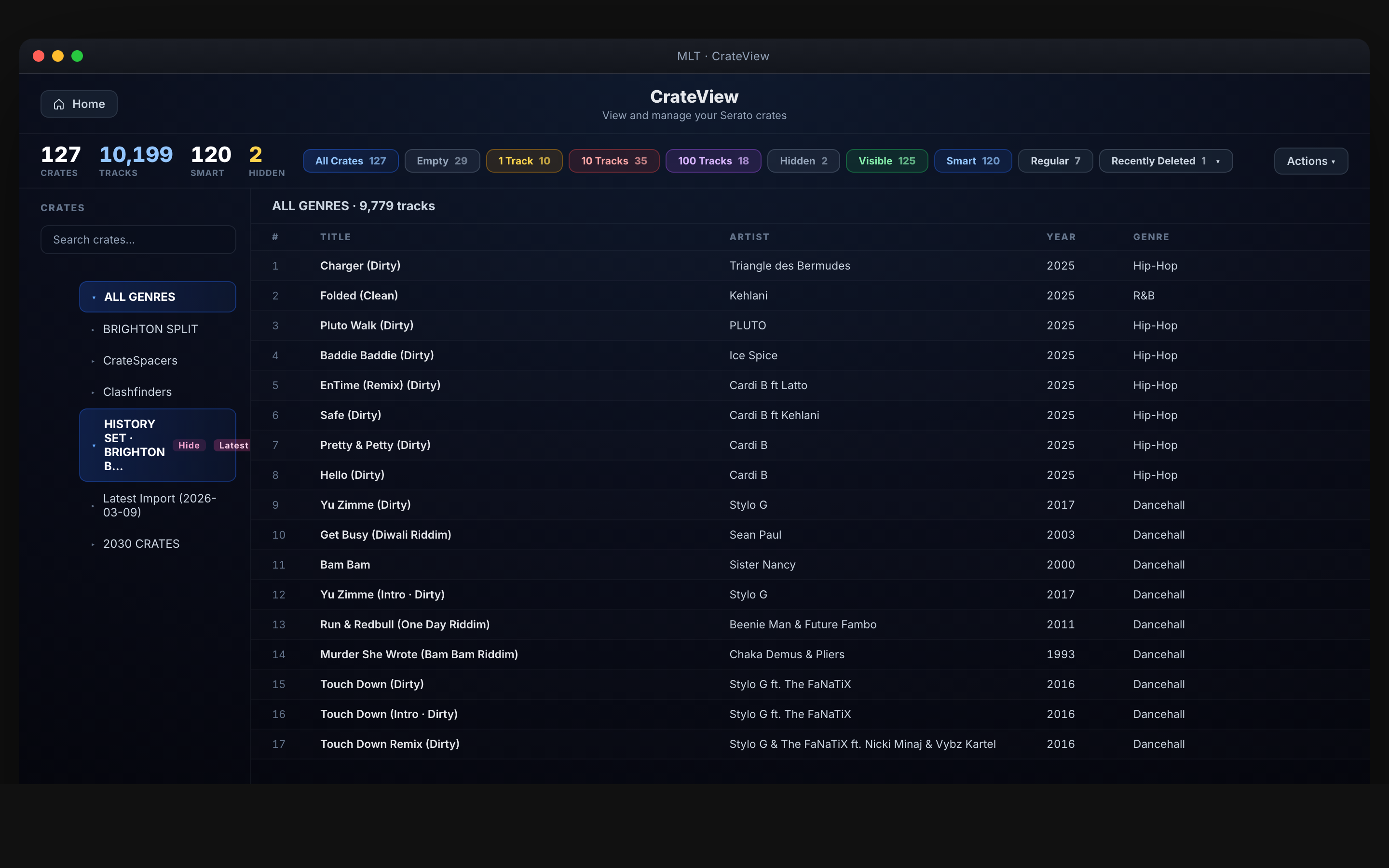 MLT CrateView app — deep-dive into Serato crates